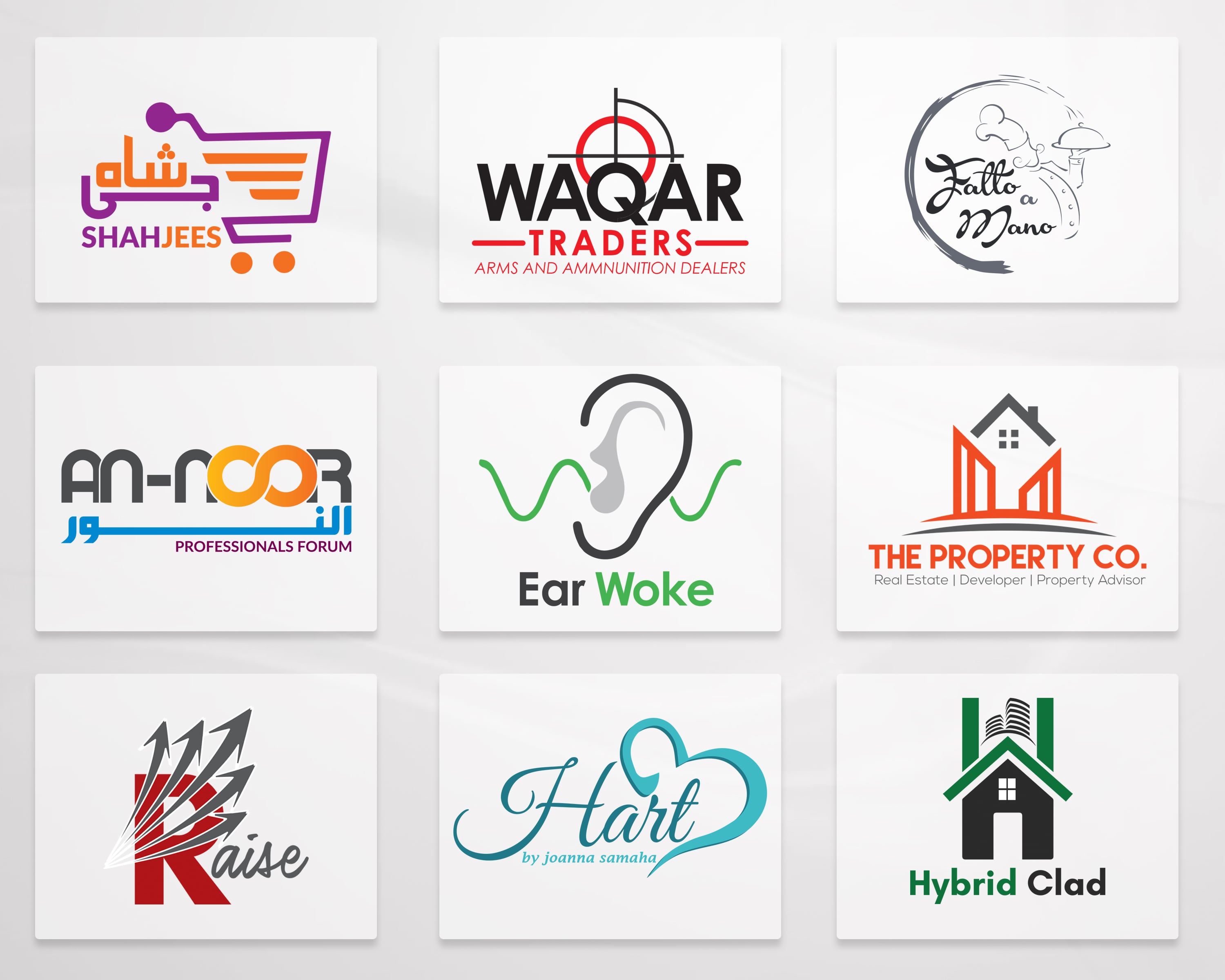 Creative logo design ideas Doha brand identity sample 2026