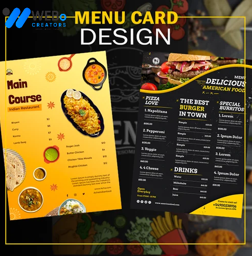Restaurant digital menu board Doha menu printing services online food menu design 2026